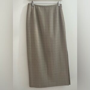 Kasper Light Taupe Greige Plaid Pencil Skirt | Office Chic | Size 6